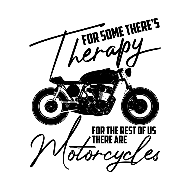 Funny Motorcycle Rider Therapy - Vintage Biker Gift by artbooming