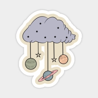 cute Space cloud ,with awesome planets ,stars Magnet