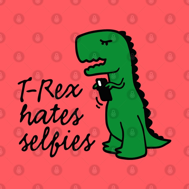 T-Rex hates selfies dinosaur social media smartphone by LaundryFactory