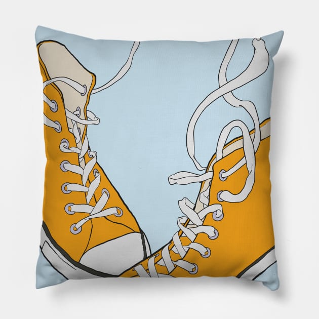 Mustard Converse Pillow by tplahoz@gmail.com