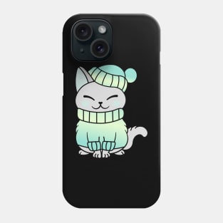 Cute Cozy Colorful Snow Winter Cat Kitty Phone Case