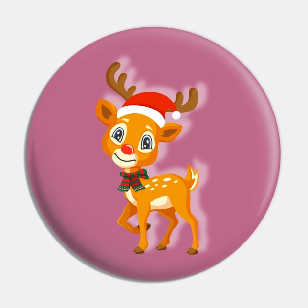 Happy Reindeer Pin by Taz Maz Design