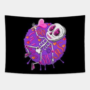 Cute Skeleton- I Got You - A Heart Lollipop - Día De Los Muertos Tapestry