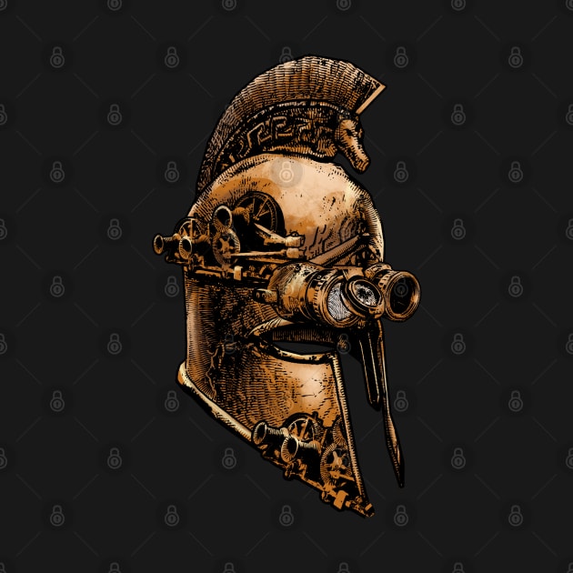 Steampunk Ancient Greek Spartan Warrior Helmet by Styr Designs
