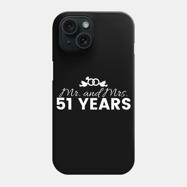 51st Wedding Anniversary Couples Gift Phone Case by Contentarama