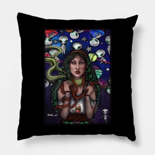 Cute alien lady Pillow