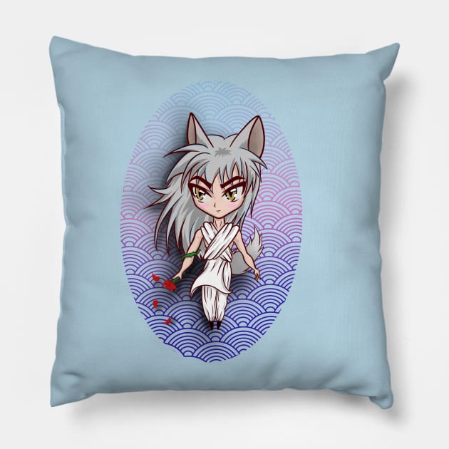 Chibi Kurama fox Pillow by The art of Kai