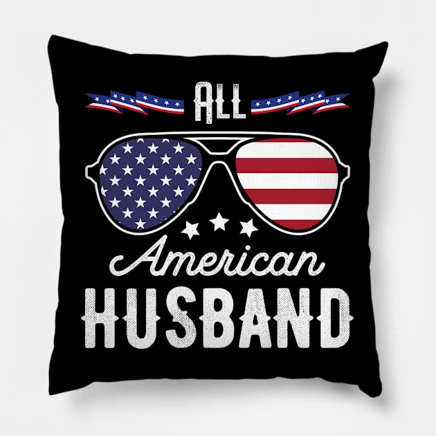 All American Husband 4th Of July Sunglasses Pillow by tobzz