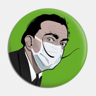 Dali with a mask (green) Pin
