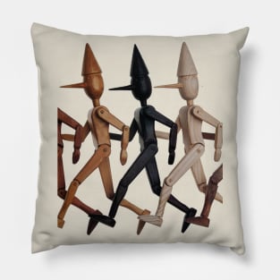 Wooden Puppet Marionette Pillow