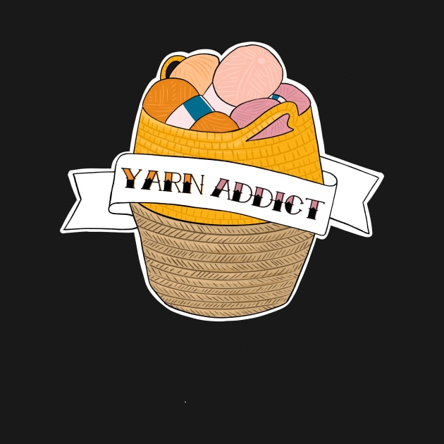 Yarn Addict Wool Basket Tattoo Sticker by tonirainbows