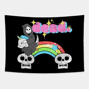 Grim Reaper Unicorn Tapestry