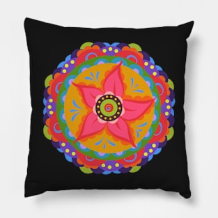 Boho Floral Round Pillow