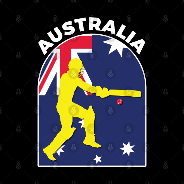 Australia Cricket Batsman Australia Flag by DPattonPD