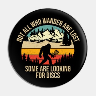 Funny Disc Golf Basket Wandering Art For Disc Golf Players Pin