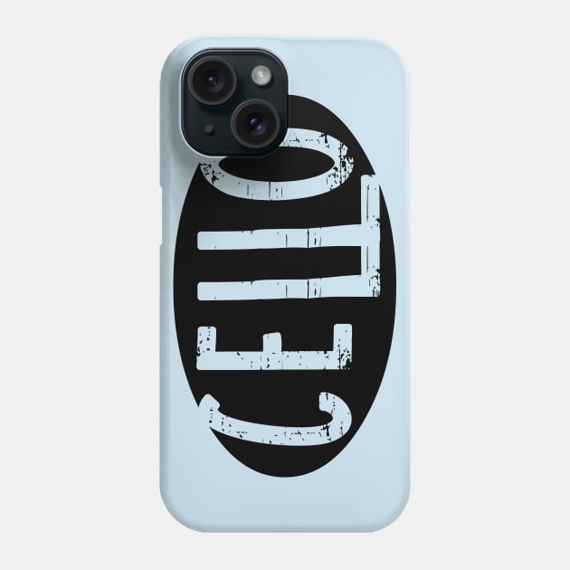 Cello Oval Rough Text Phone Case by Barthol Graphics