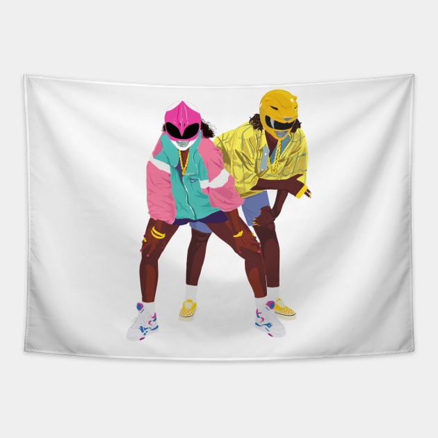 Mighty Morphin Grl Pwr! Tapestry by cabelomaluco