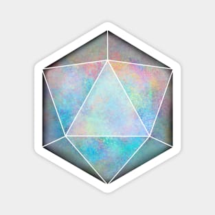 Opal Gemstone D20 Dice Magnet