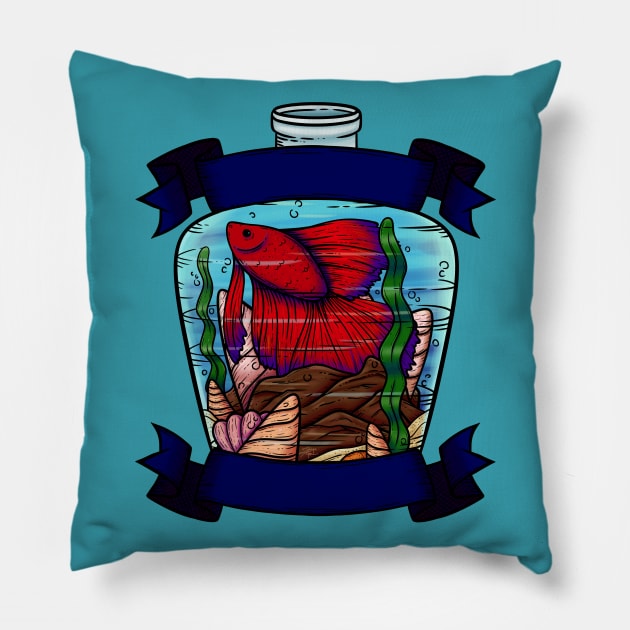 Fish in a Bottle Pillow by zarya_kiqo