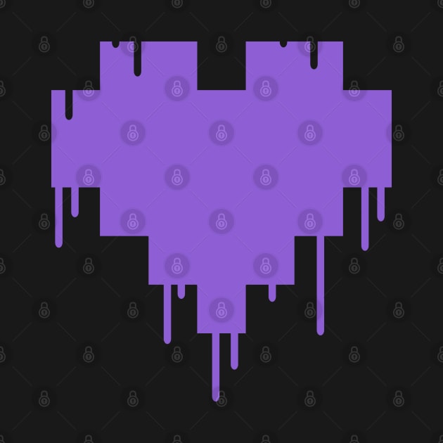 Purple Dripping Pixel Heart by DipsyBunStudios27