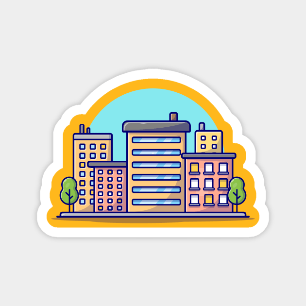 Cityscape Cartoon Magnet by Catalyst Labs