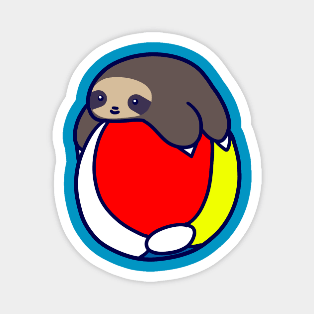 Beach Ball Sloth Magnet by saradaboru