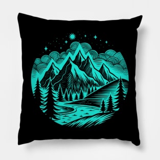 Mountain scene Pillow