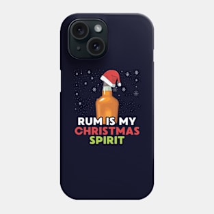 Rum Is My Christmas Spirit Funny Rum Lovers Christmas Drink Phone Case