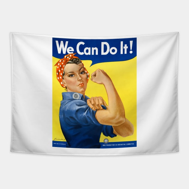 We Can Do It! Rosie the Riveter Vintage WPA Tapestry by vintagetreasure