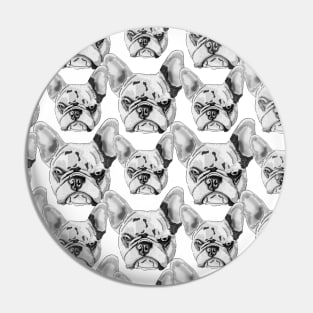 French Bulldog newspaper style Pop Art Seamless pattern Pin