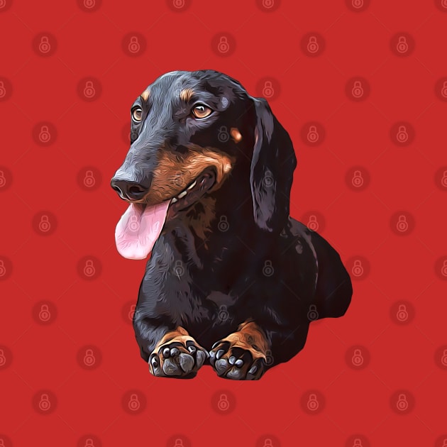 Dachshund Black and Tan Beauty by ElegantCat