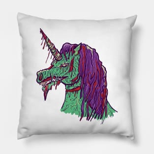 Zombie unicorn illustration Pillow