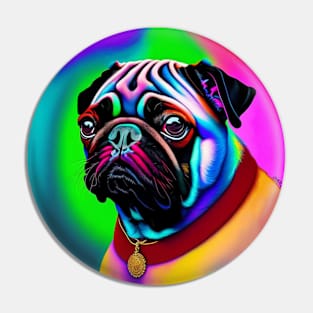 Pug in Living Color Pin