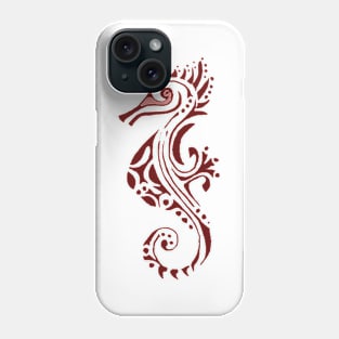 Seahorse red tattoo Phone Case