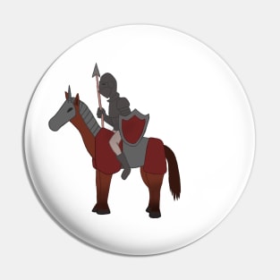 Formidable knight on a horse Pin