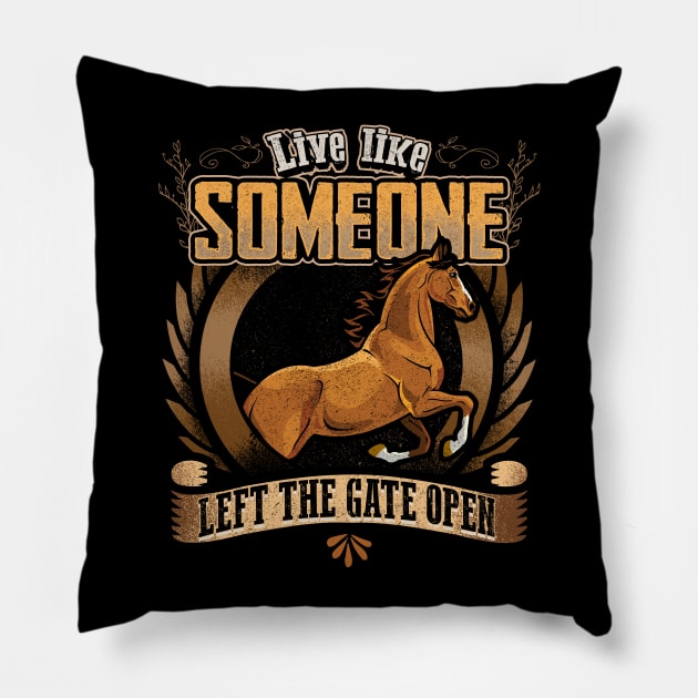 Live Free - Horse Lover Pillow by obet619315