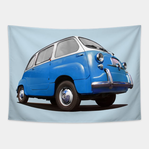 FIAT 600 Multipla in blue Tapestry by candcretro