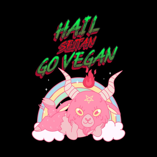 Hail Seitan Go Vegan by WovenKindness