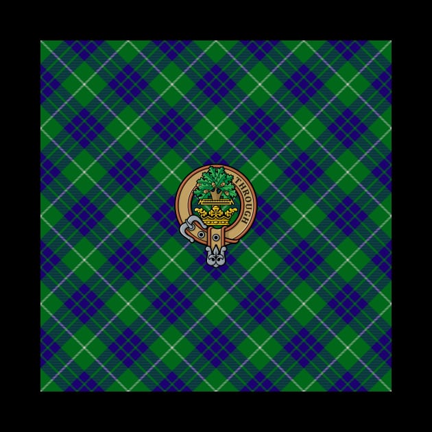 Clan Hamilton Crest over Green Hunting Tartan by sifis
