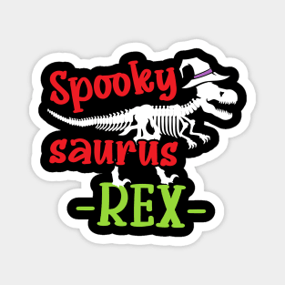 Halloween Dinosaur Gift Spooky T-Rex Skeleton in Witch Hat Magnet