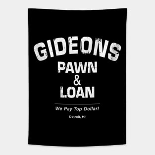 Gideon's Pawn & Loan (white print) Tapestry