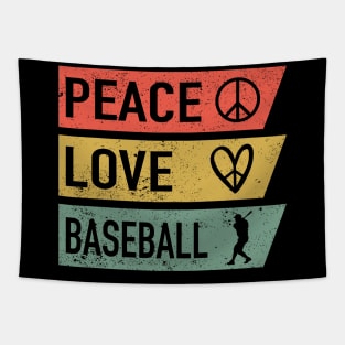 Peace Love Baseball Tapestry