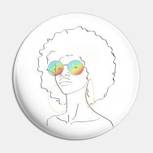 african american queen with colorful glasses portrait girl Pin