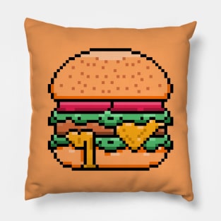 Cheeseburger Pixel Art Pillow