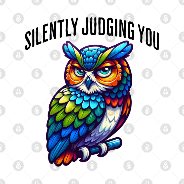 Silently Judging You funny side-eye owl design by Luxinda