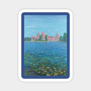 Trakai Castle and water lilies, Lithuania Magnet