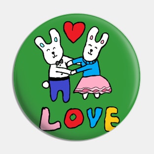 love bunny, rabbits, hand drawing Pin