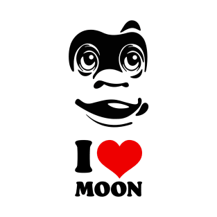 I Love Moon Music Art T-Shirt