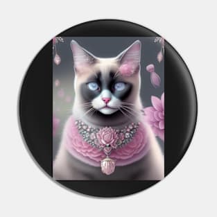 Siamese With Pastel Pink Elements Pin