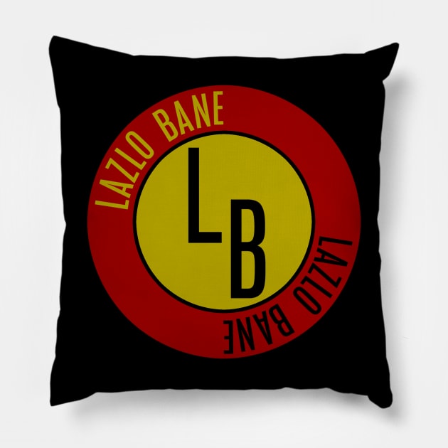 Lazlo Bane Circle Badge Logo Pillow by Lazlo Bane Official Merch